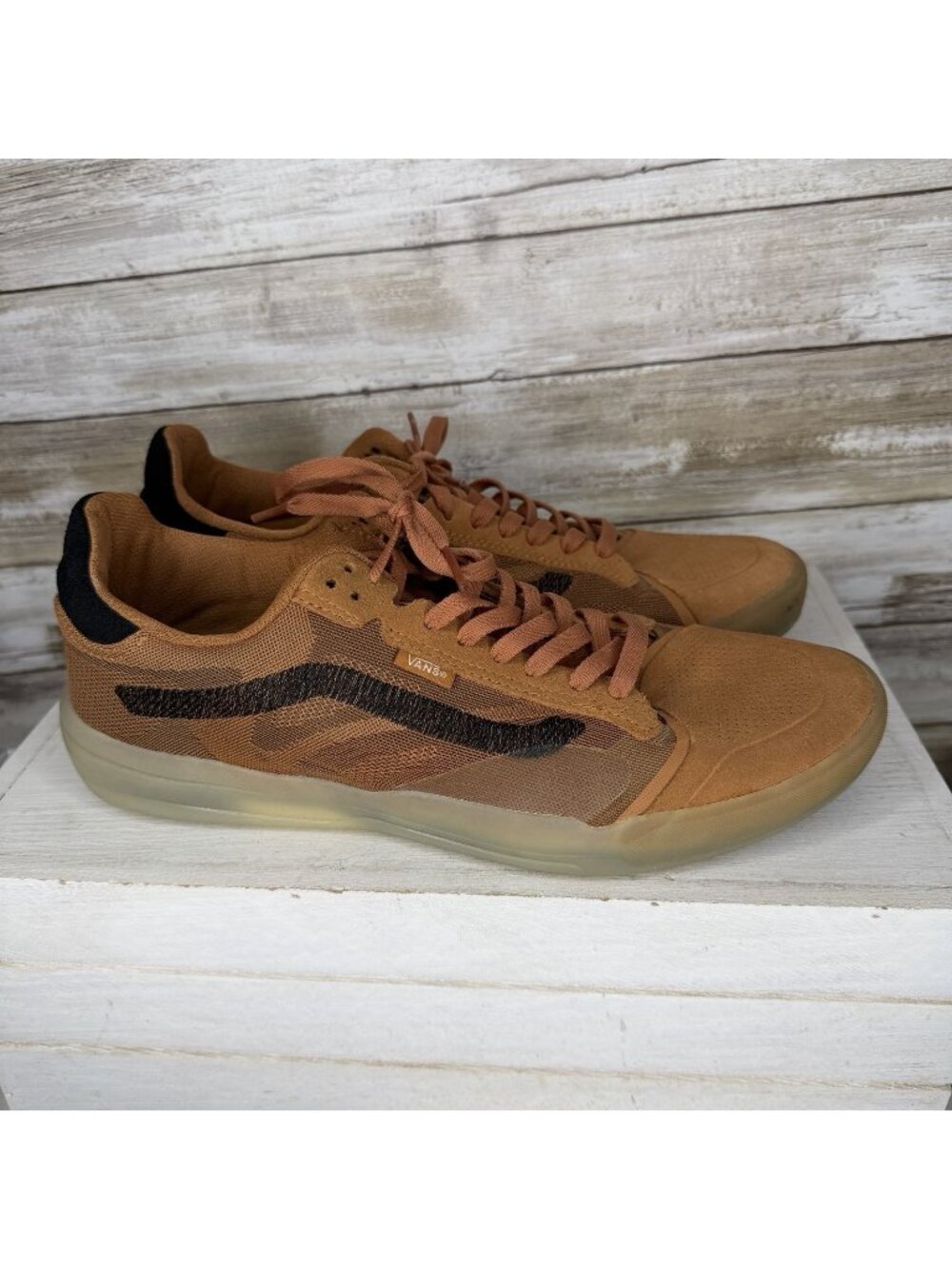 Vans Evdnt Ultimate Waffle Meerkat Brown Black Skate Shoes Men's Size 10 READ